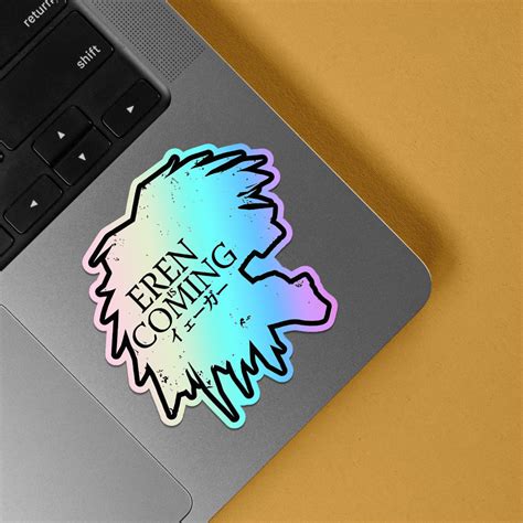 Eren Is Coming AOT Anime Holographic Sticker – Brace for Impact with ...