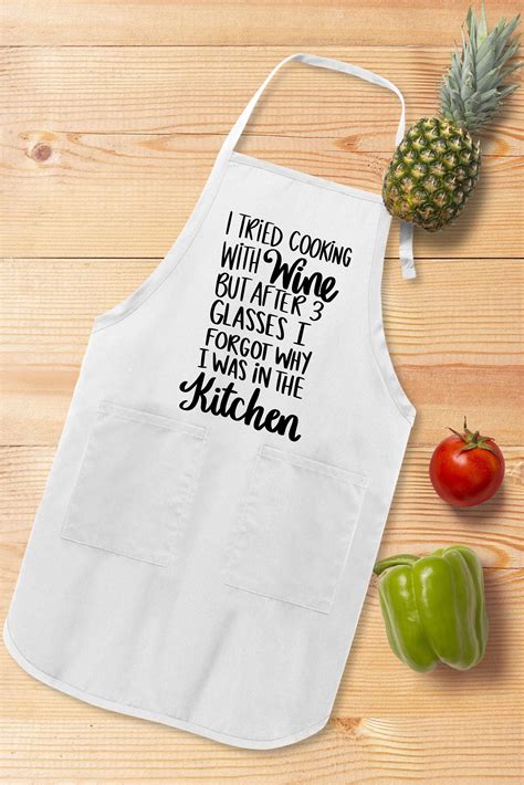 Custom Apron, Personalized Apron, Personalize Apron, Cooking With Wine ...