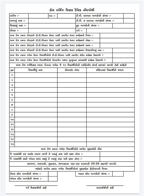 HOME LEARNING ASAR KARAK BANAVVA ANTARGAT ALL REGISTER BLANK NAMUNA ...