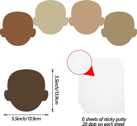 Buy 100 Pieces Face Multicultural Creative Cut Outs Face Shape Paper ...