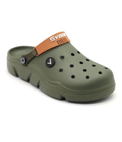 SVAAR Designer Clogs With Adjustable Back Strap For Men - Olive – Svaar