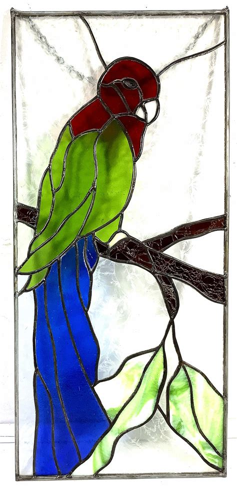 Lot - Parrot Stained Glass Wall Decor