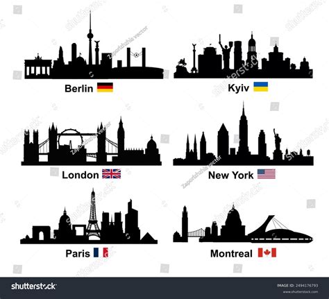 Berlin Skyline Flag Painted