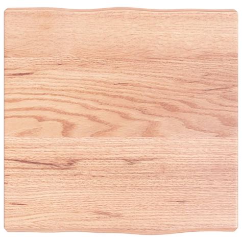 vidaXL Table Top Light Brown 15.7"x15.7"x(0.8"-1.6") Treated Solid Wood ...