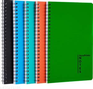 AccuPrints Wiro Notebooks, Spiral-Bound, Lightweight A5 Notebook Ruled ...