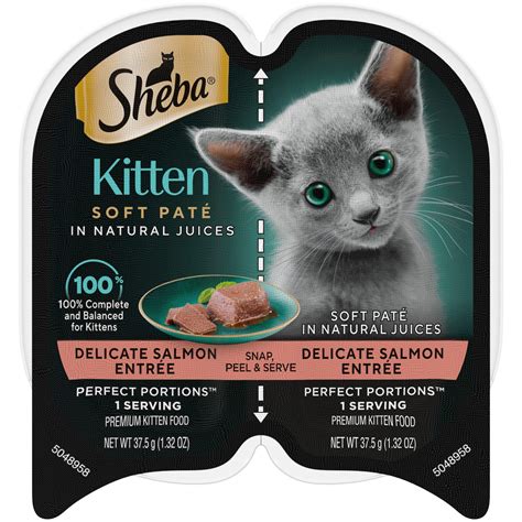 Sheba Perfect Portions Soft Good Salmon Entree, Moist Wet Kitten Food ...