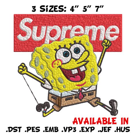 Spongebob Squarepants Supreme Embroidery design, Spongebob E | Inspire ...