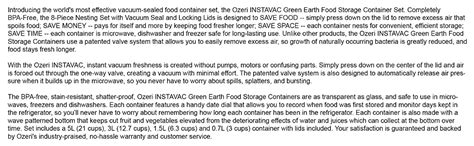 Buy Ozeri INSTAVACTM BPA-Fee 8-Piece Green Earth Food Storage Container ...
