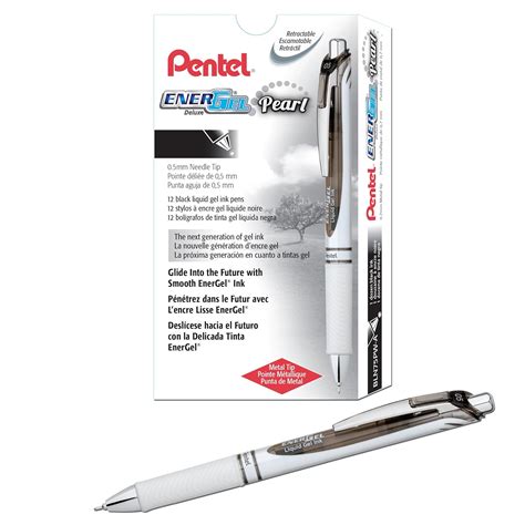 Pentel EnerGel Pearl Deluxe RTX Liquid Gel Pen, 0.5mm, Fine Line ...