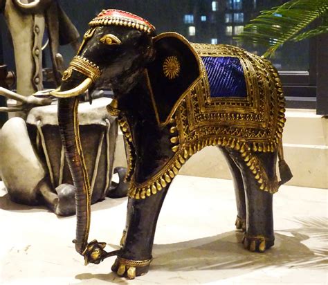 Authentic Dhokra Art from Chhattisgarh - Standing Decorated Elephant ...