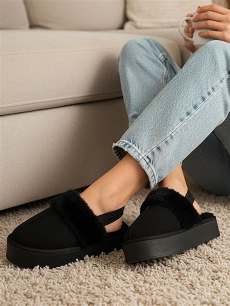 Women's Platform Mule Slipper with Plush Faux Fur – Carlton London Online