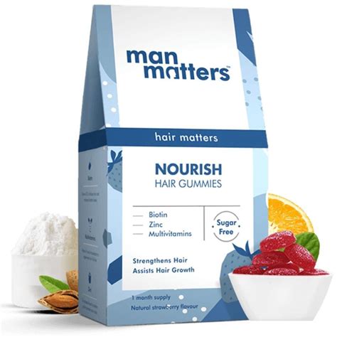 Man Matters Nourish Hair Gummies, 30 Count Price, Uses, Side Effects ...