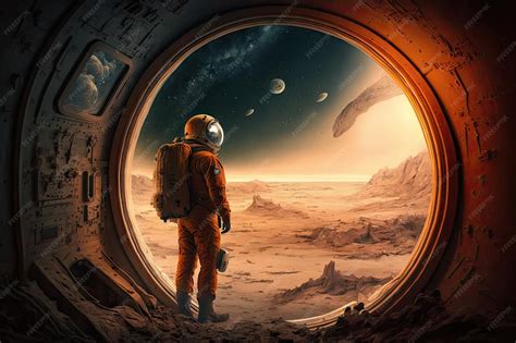 Premium AI Image | Astronaut exploring alien world of strange and wondrous sights