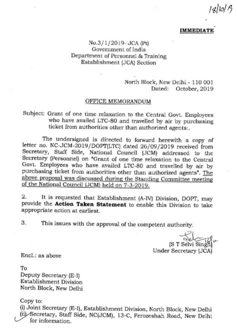 Grant of one time relaxation to the Central Govt.Employees who have ...