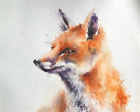Woodland Animals Watercolours Painting - Fantastic Fiery Fox, Yardley ...