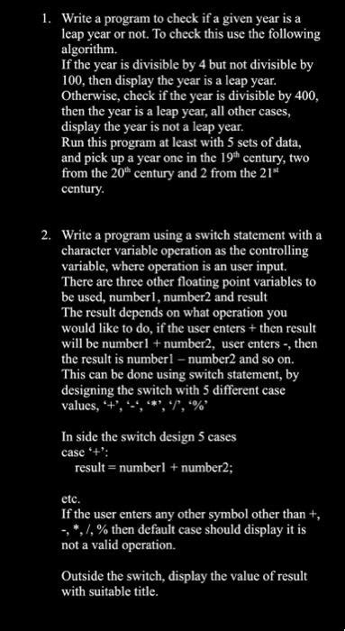 Write a C Program to Check Leap Year Using Conditional Operator 的图像结果