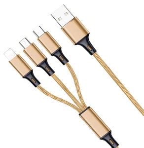 Zohlo Power Cord 1.5 m Flexible 3 In 1 Charging Cable For iOS, Android ...