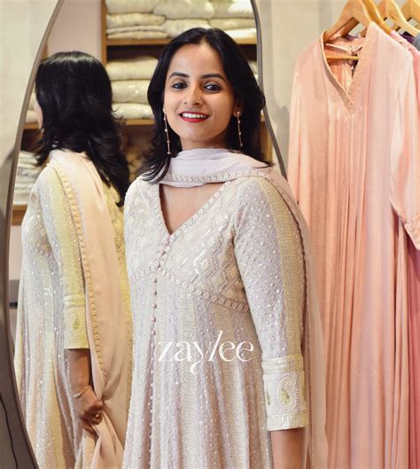 Pale Mauve Chikankari Anarkali – Zaylee Designs