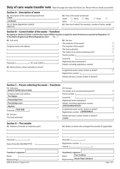 Image result for Asbestos Consignment Note