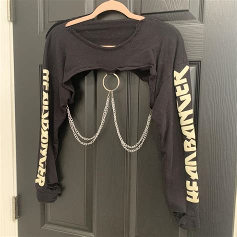 IHeartRave | Headbangers Ultra Cropped Glow in the... - Depop