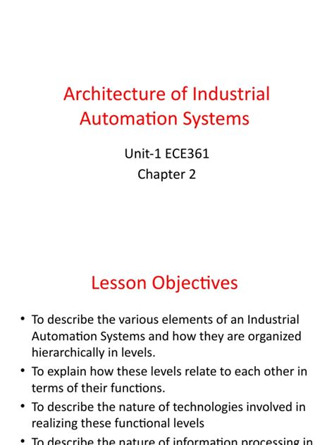 Architecture of Industrial Automation Systems: Unit-1 ECE361 | PDF | Control Theory | Control System