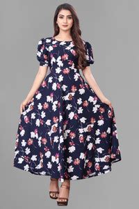 ZOPDI Women A-line Multicolor Maxi/Full Length Dress - Buy ZOPDI Women ...