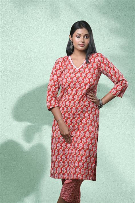 Lal Ishq Hand Block Print Kurta Set – Haridori