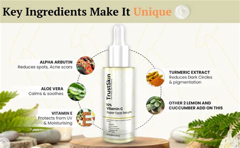 Trustskin 10% Vitamin C Serum with Alpha Arbutin, Turmeric & Aloe Vera ...