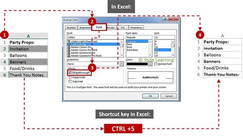 [Tricks] Strikethrough Shortcut in Excel & Word | Shortcut for ...