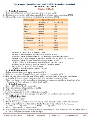 Fillable Online AP Tenth Class Physical Science Heat(EM) Important ...