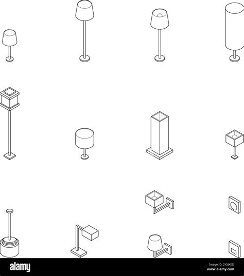 Set of Lamp, Wall lamp, Floor lamp, Table lamp. Variety of luminaire ...