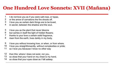 Sonnet 17 pablo neruda | PPTX