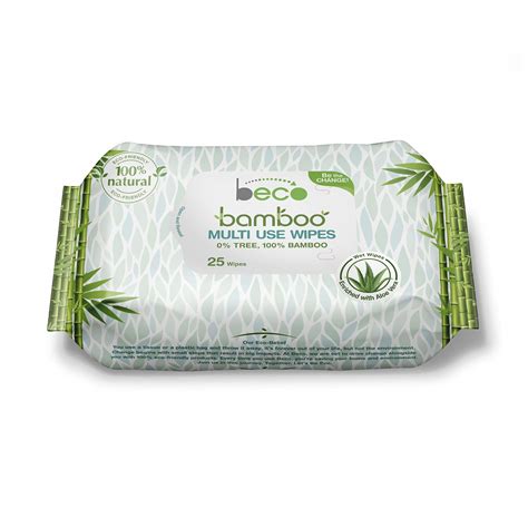 Beco Bamboo Aloe Vera Wet Wipes, 25 Pulls Each, Pack of 1, 100% Natural ...