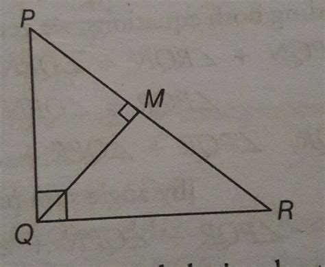 In a triangle PQR, PR2-PQ2 =QR2 and M is a point on side PR such that ...