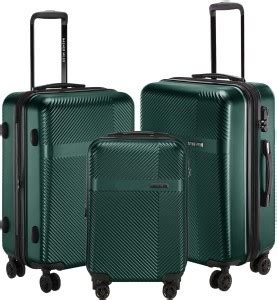 NASHER MILES Hard-Side Polycarbonate Luggage Set of 3 Bottle Green ...