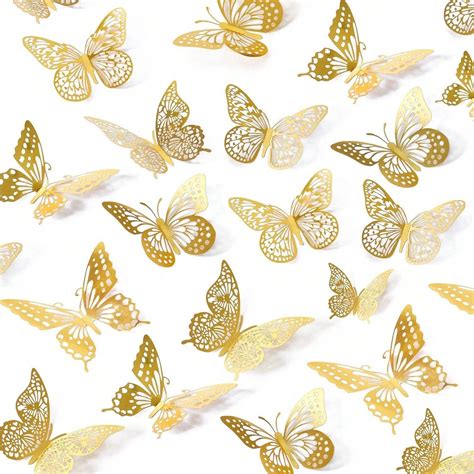 Laser Butterfly Wall Decor,48Pcs 2 Styles 3 Sizes,Removable Butterflies ...