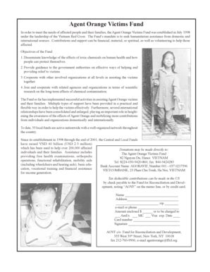 Fillable Online Agent Orange Victims Fund Flyer (pdf). - Fund for ...