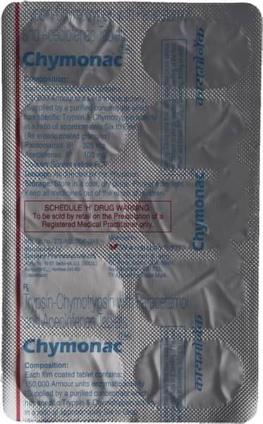 Chymonac Strip Of 10 Tablets: Uses, Side Effects, Price & Dosage ...