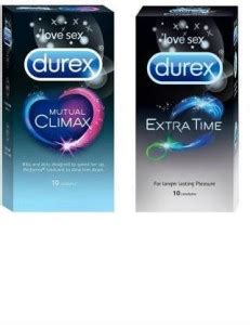DUREX Extra Time, Mutual Climax Condoms Combo (Each 1,1 Pack) Condom ...