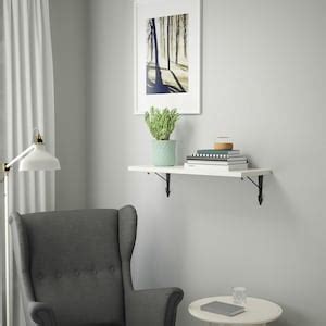 BERGSHULT / KROKSHULT wall shelf, white/anthracite, 80x30 cm (311/2x113 ...
