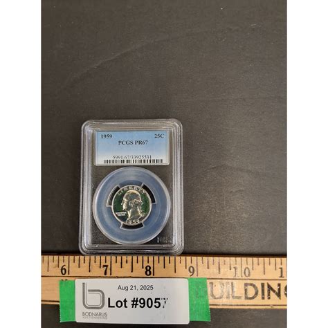 PR67 Graded American 1959 Twenty Five Cent Coin - Bodnarus Auctioneering