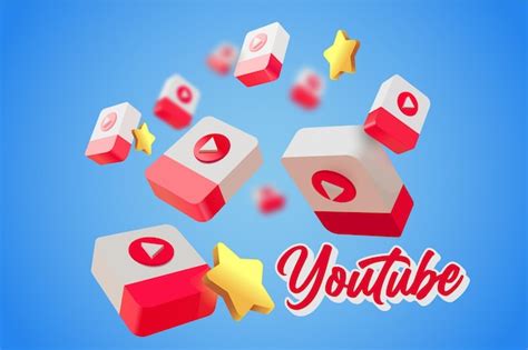 Youtube media clean 3d vector icons with different angles | Premium Vector
