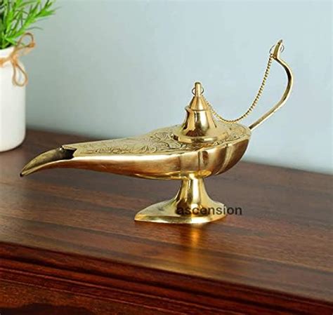 Buy Ascension Brass Hand Crafted Metal Aladdin Chirag Lamp Home Decor ...
