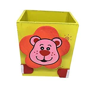 Cute Lion Yellow Pen Stand With Paper Clip : Amazon.in: Office Products