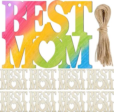 BS AMOR Mother's Day Crafts for Kids, 10 Pcs MOM Letter Ornaments DIY ...