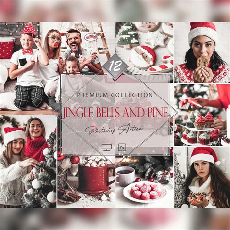12 Photoshop Actions, Jingle Bells And Pine Ps Action, Christmas ACR ...