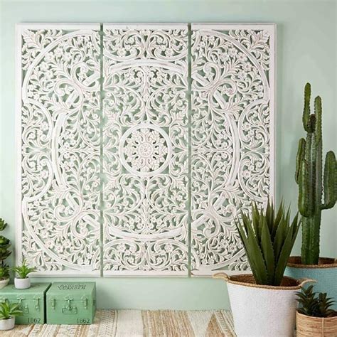 Buy VAS Collection Home Floral MDF Wall Decoration Panel, Hanging Wood ...