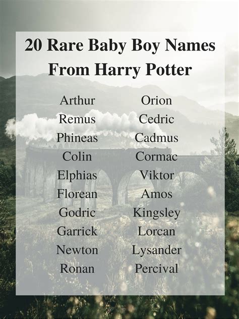 20 rare baby boy names from harry potter – Artofit