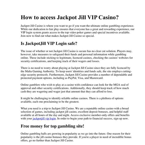 jackpot jill vip casino,Designed for players