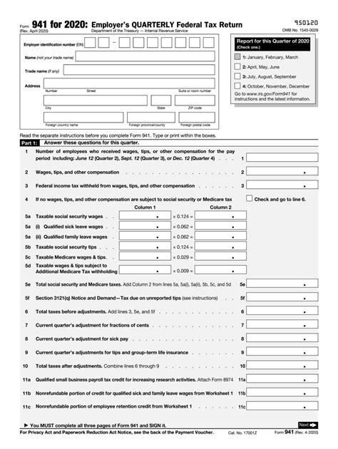 Image result for Form 941 Printable Form